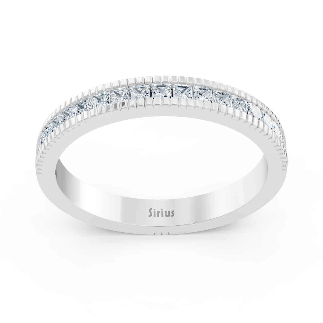 Schlichter Weißgoldring mit quadratischen labordiamanten - hochwertiger Schmuck von Rosy Lab Diamonds