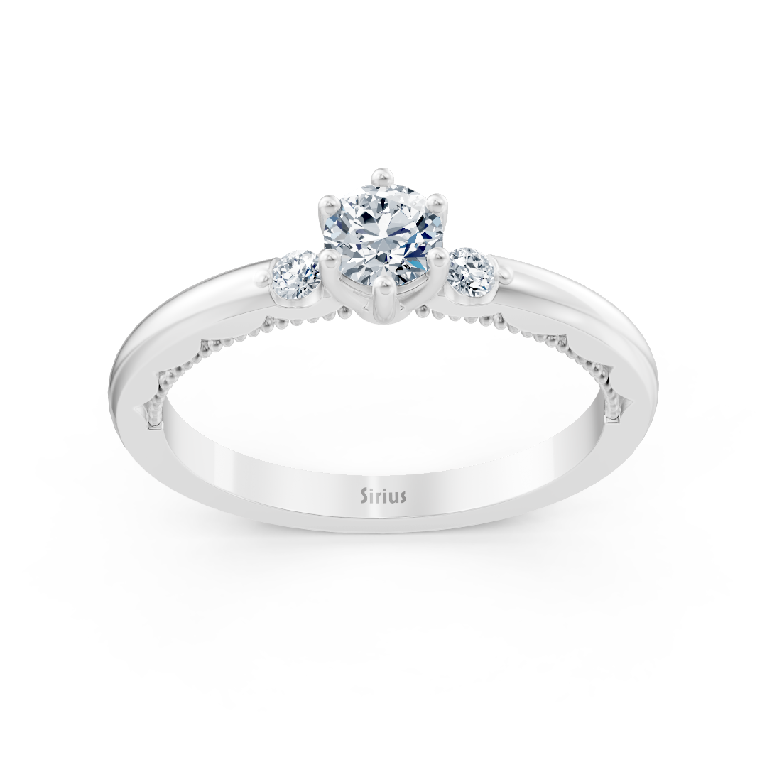 Ring mit Diamant & Labordiamanten in 14K Weißgold | Rosy – hochwertiger Schmuck von Rosy Lab Diamonds