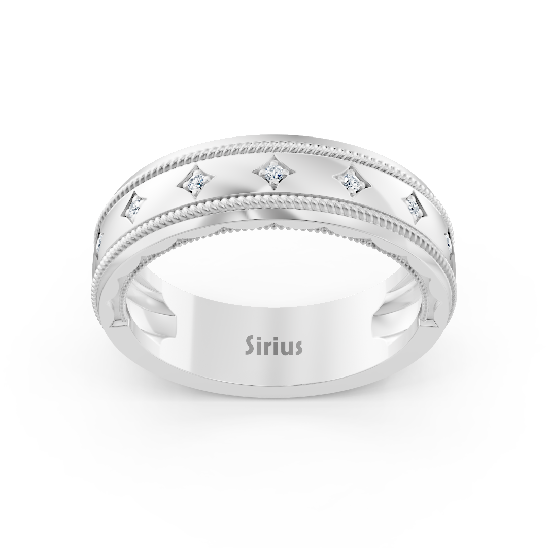 Bague en or blanc sertie de diamants de laboratoire en forme d’étoile – Bijoux haut de gamme de Rosy Lab Diamonds