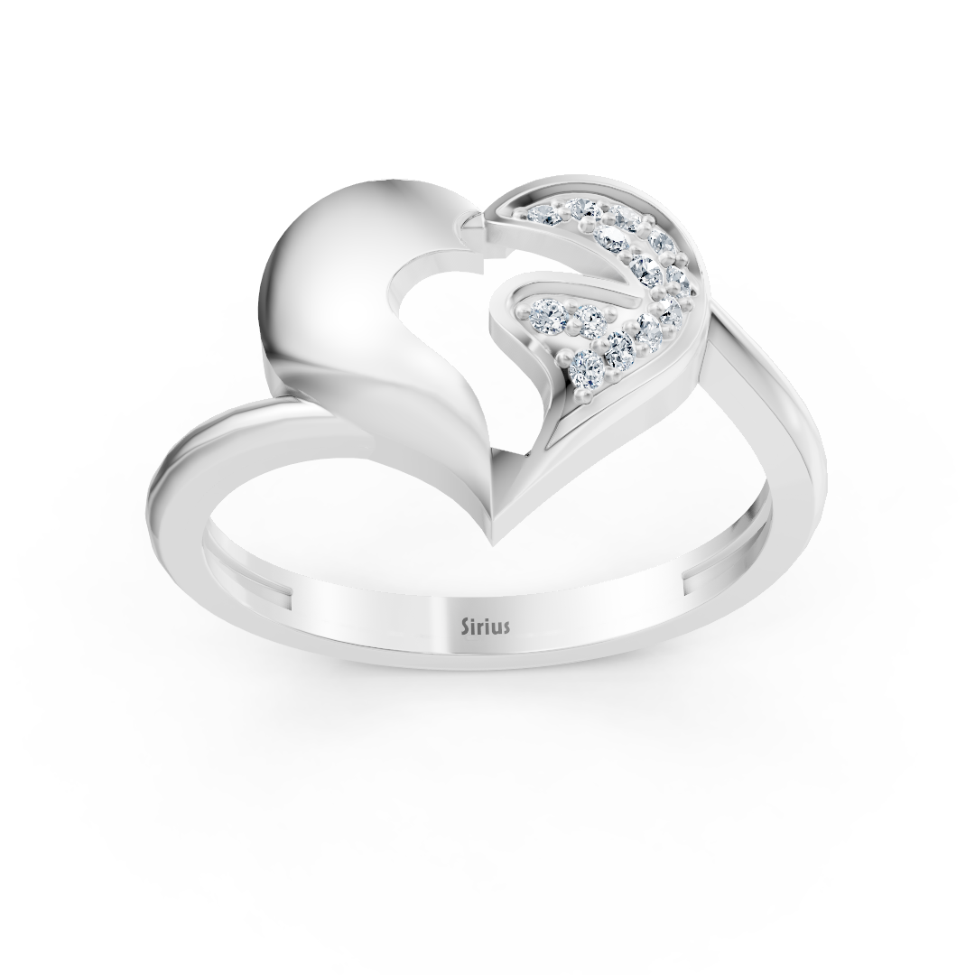Ring mit Diamant & Labordiamanten in 14K Weißgold | Rosy – hochwertiger Schmuck von Rosy Lab Diamonds