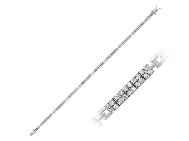Double-row light path bracelet with 180 diamonds made of 14K white gold