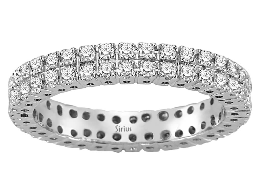 Bague Tamtur avec 72 diamants (0,80 ct) - Or Blanc 14 K | Design exclusif - Bijoux haut de gamme de Rosy Lab Diamonds