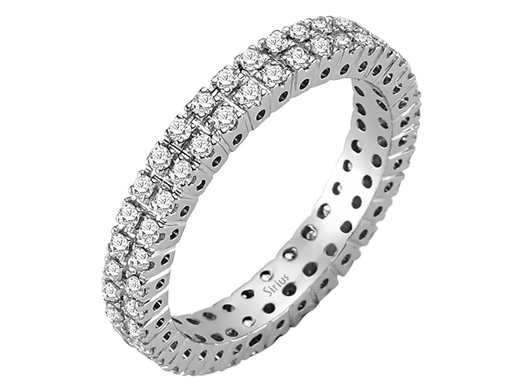 Bague Tamtur avec 72 diamants (0,80 ct) - Or Blanc 14 K | Design exclusif - Bijoux haut de gamme de Rosy Lab Diamonds