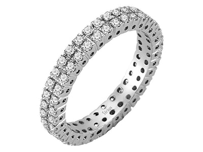 Eleganter Tamtur-Ring mit 72 Diamanten aus 14K Weißgold (0,80 ct)