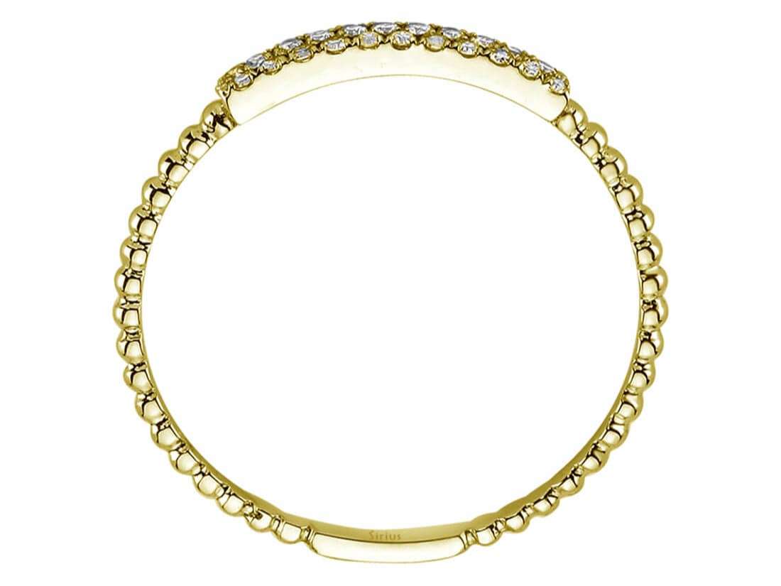 Gelbgold-Ring mit 22 Labordiamanten (0,11 ct) | 14K Doppelreihe - hochwertiger Schmuck von Rosy Lab Diamonds