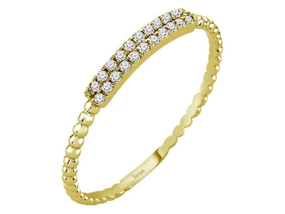 Feiner Gelbgold-Ring mit 22 Rundgeschliffenen Labordiamanten in Doppelreihe