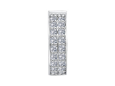 Créoles avec 18 diamants de laboratoire 0,24 carat en or blanc 585