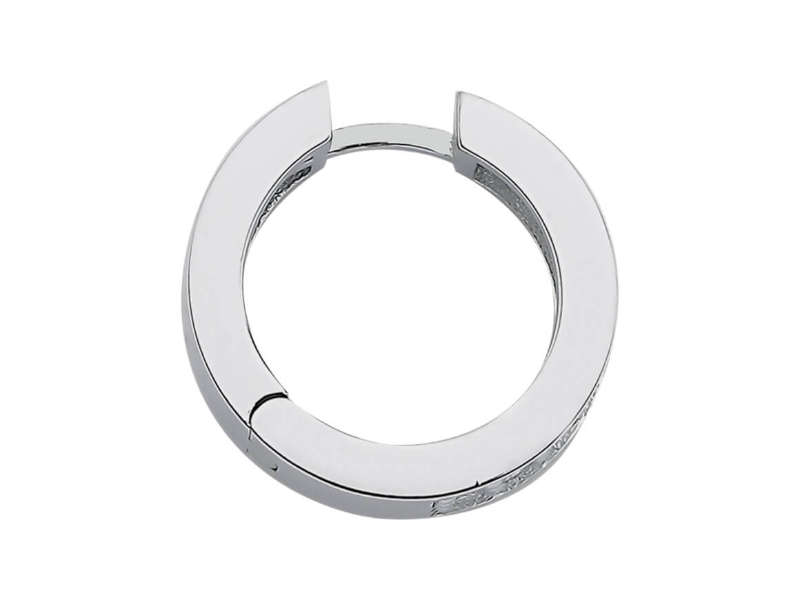 Créoles avec 18 diamants de laboratoire 0,24 carat en or blanc 585