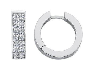Créoles avec 36 diamants de laboratoire 0,48 carat en or blanc 585