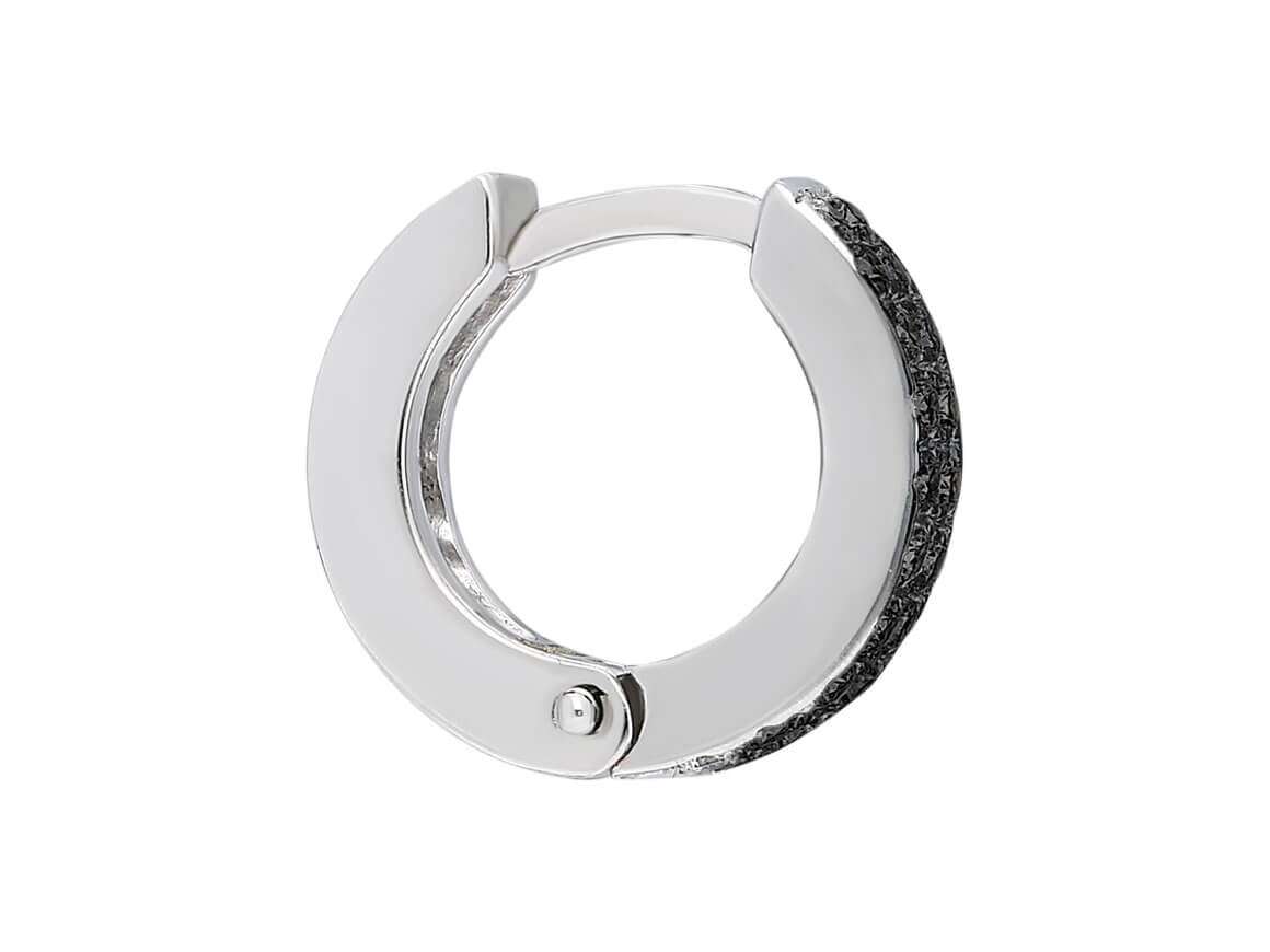 Créoles pour homme avec diamants noirs en or 585 millièmes - bijoux haut de gamme de Rosy Lab Diamonds
