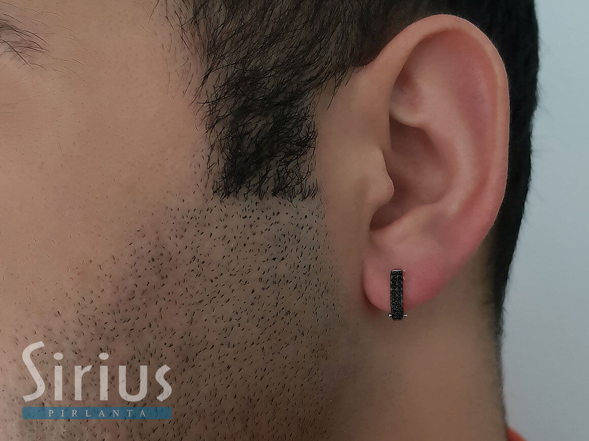 Créoles pour hommes avec diamants noirs en or 585 millièmes – bijoux de qualité supérieure de Rosy Lab Diamonds