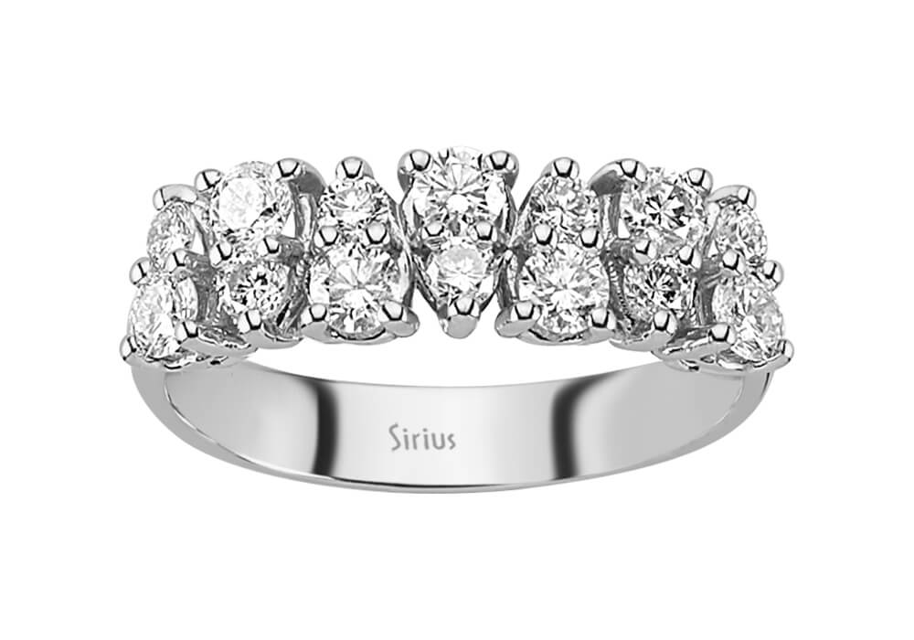Doppelreihenring aus 14K Weißgold mit Labor-Diamanten – 0,98 ct
