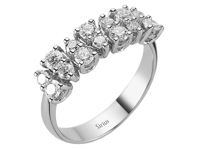 Doppelreihenring aus 14K Weißgold mit Labor-Diamanten – 0,98 ct