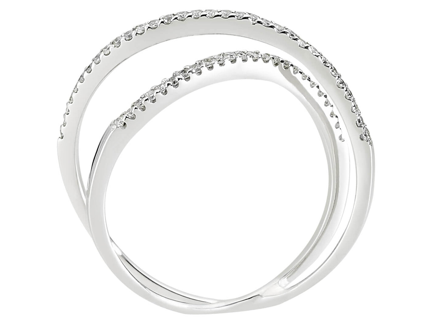 Eleganter Kosmischer Ring mit zwei Reihen von 56 laborgezüchteten Diamanten