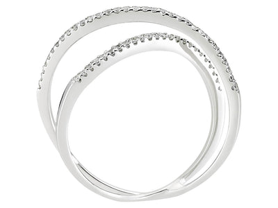 Eleganter Kosmischer Ring mit zwei Reihen von 56 laborgezüchteten Diamanten