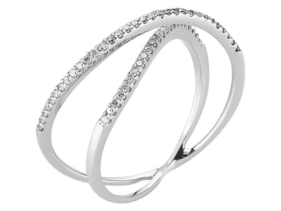 Eleganter Kosmischer Ring mit zwei Reihen von 56 laborgezüchteten Diamanten