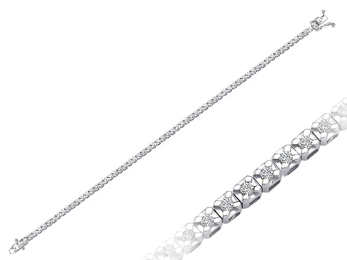 Coruscus-Armband mit 63 lab-grown Diamanten in 14K Weißgold | 23B0011 - hochwertiger Schmuck von Rosy Lab Diamonds