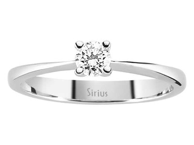 Schlichter 14K Gold Solitär Verlobungsring mit 0,24 ct Runddiamant