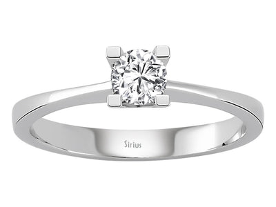 Weißgold Solitärring mit 1 laborgezüchtetem Diamanten, 0,30 Karat