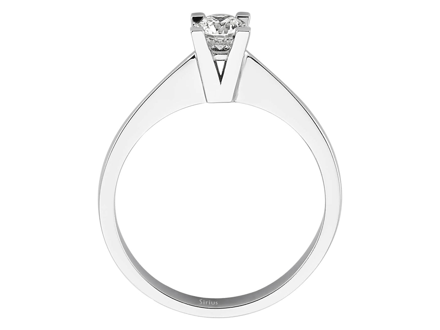 Weißgold Solitärring mit 1 laborgezüchtetem Diamanten, 0,30 Karat
