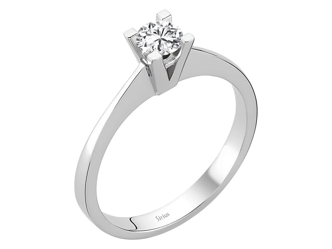 Weißgold Solitärring mit 1 laborgezüchtetem Diamanten, 0,30 Karat