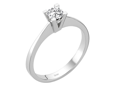 Weißgold Solitärring mit 1 laborgezüchtetem Diamanten, 0,30 Karat