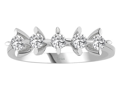 Weißgold-Ring mit 5 laborgezüchteten Diamanten 0,40 Karat