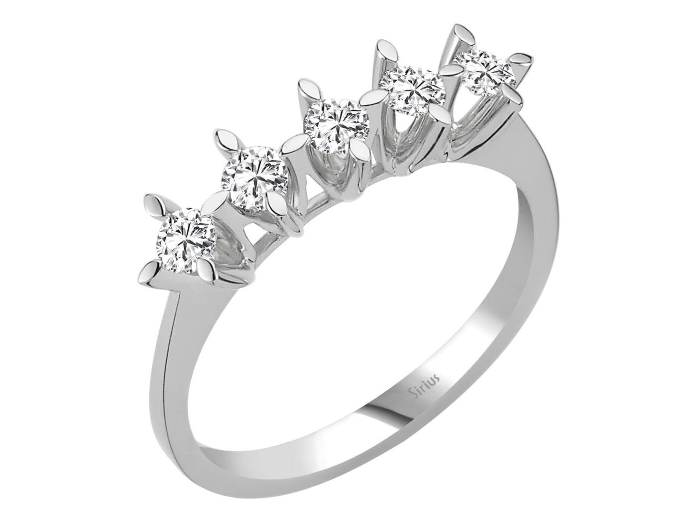 Weißgold-Ring mit 5 laborgezüchteten Diamanten 0,40 Karat