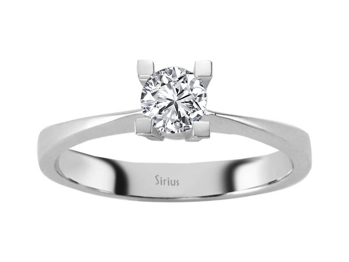 Moderner Solitärring mit laborgezüchtetem Diamant – 0,46 Karat in 14K Weißgold