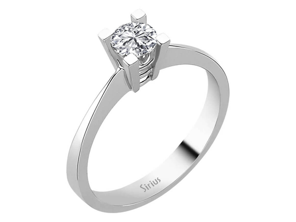 Moderner Solitärring mit laborgezüchtetem Diamant – 0,46 Karat in 14K Weißgold