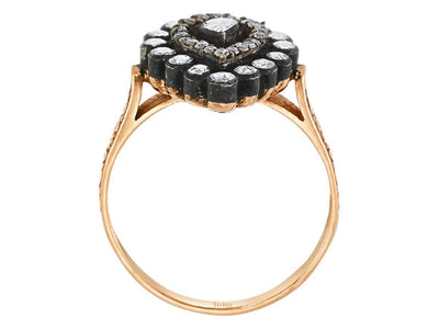 Tropfenförmiger Roségold-Ring mit Elmas und Labordiamanten