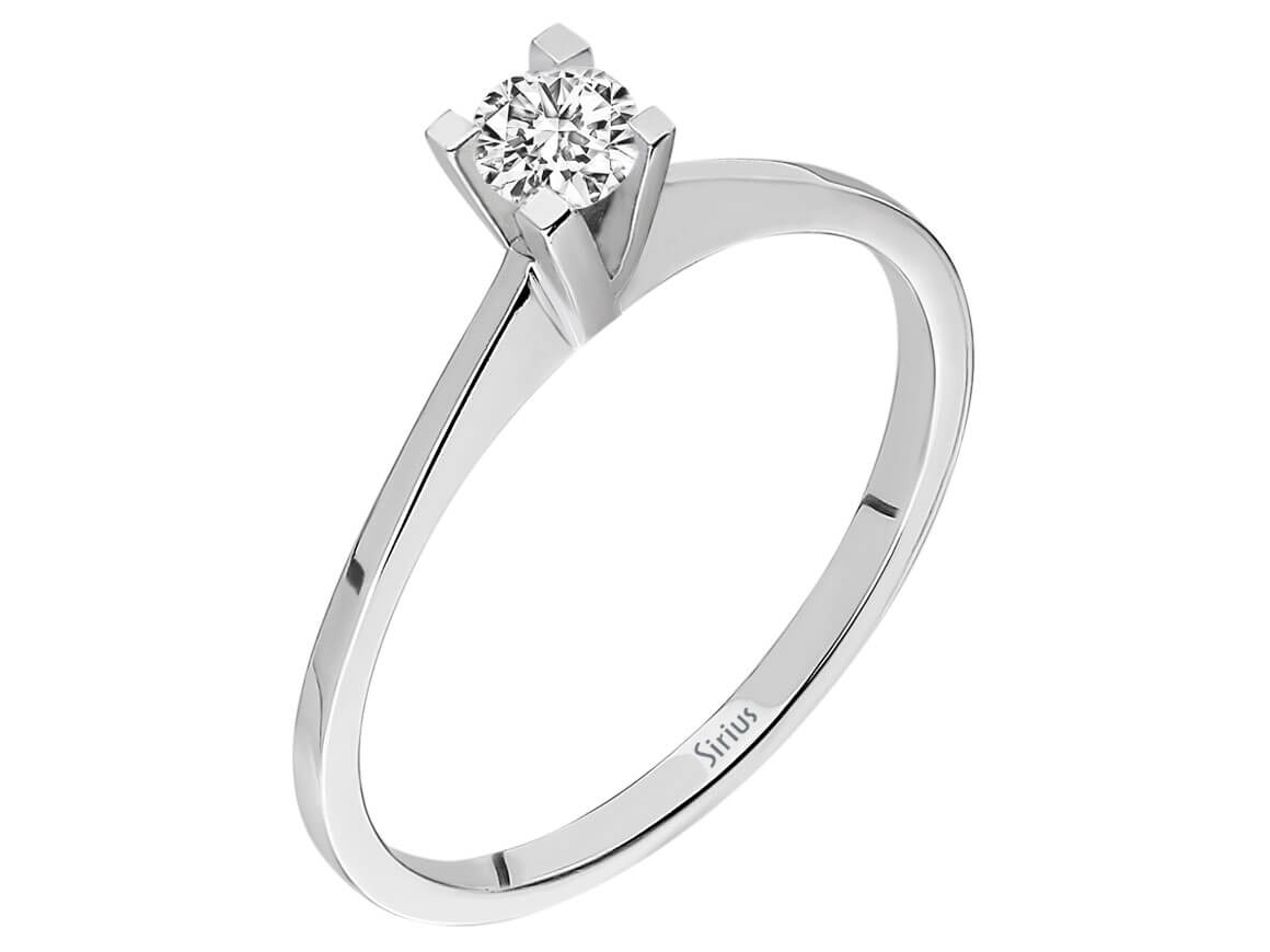 14 ayar Beyaz Altın içinde 0,30 karat laboratuvar üretimi pırlanta bulunan zamansız tektaş yüzük - Rosy Lab Diamonds’tan yüksek kaliteli Mücevher