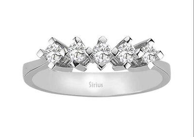 Elegant white gold ring with 5 lab-grown diamonds, 0.31 carat