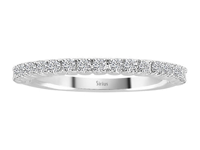 14K Weißgold Ring mit 19 Diamanten, rund, 0,32 Karat