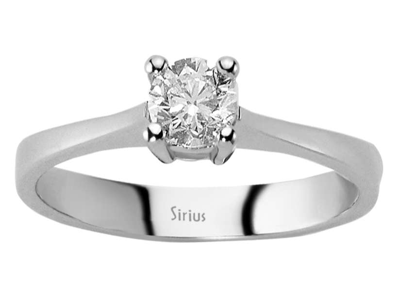 Bague solitaire avec diamant de laboratoire de 0,46 ct en Or Blanc 14 K – Bijoux haut de gamme de Rosy Lab Diamonds