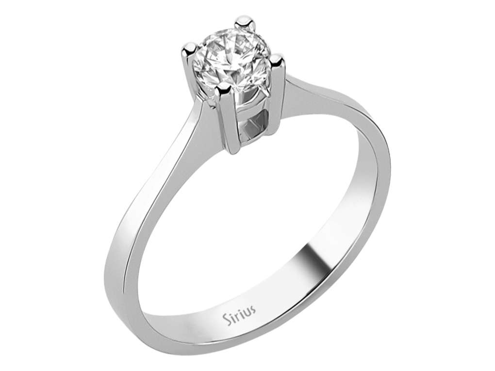 Bague solitaire avec diamant de laboratoire de 0,46 ct en Or Blanc 14 carats – Bijoux haut de gamme de Rosy Lab Diamonds