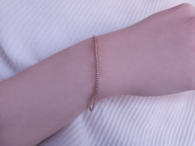 Fine tennis bracelet with 131 lab-grown diamonds in 14K rose gold