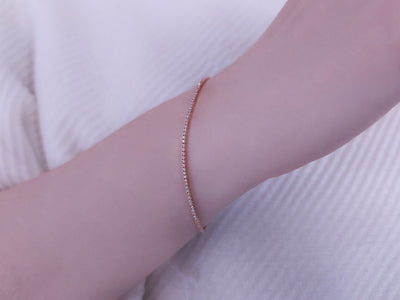 Fine tennis bracelet with 131 lab-grown diamonds in 14K rose gold