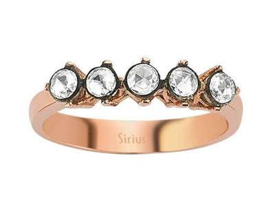 Feiner Roségold-Ring mit 5 runden Elmas-Steinen – Minimalistisches Design – 80R0005