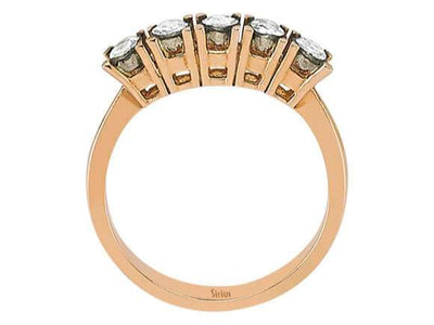Zarter Roségold-Ring mit 5 runden Elmas-Steinen – Klassisches Design – 80R0006