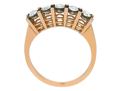 Klassischer Roségold-Ring mit 5 runden Elmas-Steinen – 80R0007