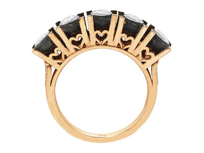 Roségold-Beständigkeitsring mit 5 Rundgeschliffenen Labordiamanten