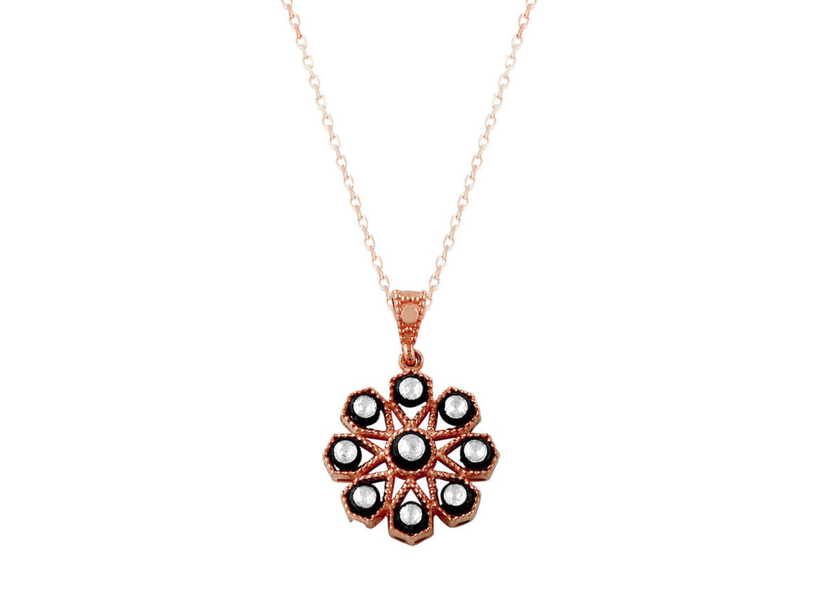 Anhänger mit Diamant & Diamanten in 8K Roségold | Rosy – hochwertiger Schmuck von Rosy Lab Diamonds
