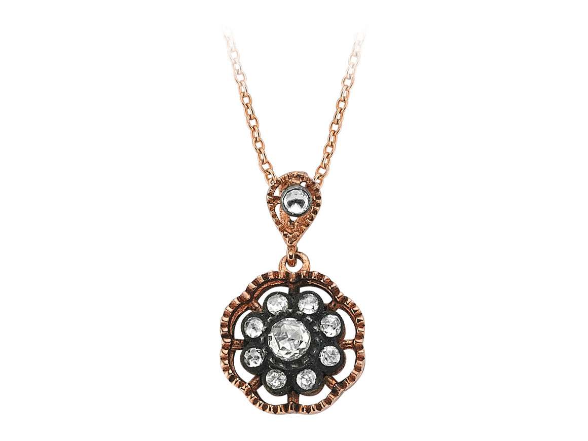 Pendentif en Or Rose avec diamants de laboratoire | Style vintage – Bijoux haut de gamme de Rosy Lab Diamonds