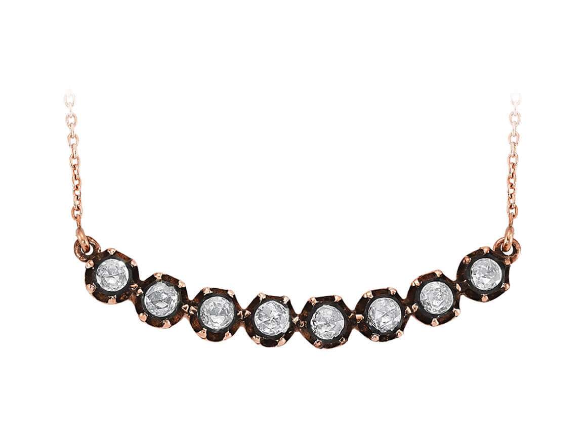 Rose gold chain with 8 lab diamonds in round cut – 82P0010