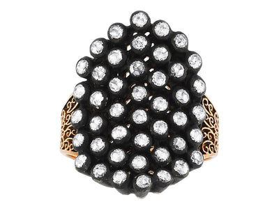 Extravaganter Bienenwaben-Ring mit 44 Rundgeschliffenen Diamanten