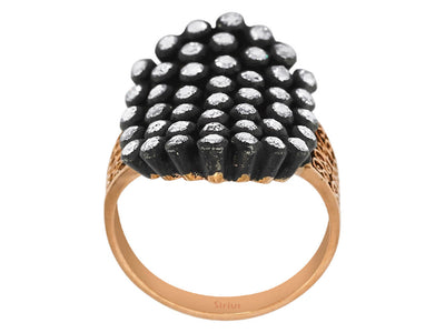 Extravaganter Bienenwaben-Ring mit 44 Rundgeschliffenen Diamanten