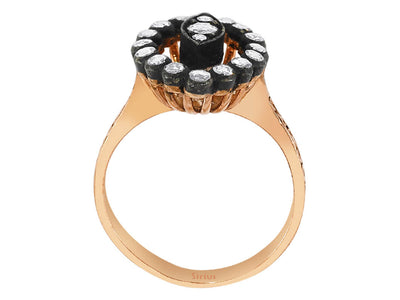 Augenförmiger Roségold-Ring mit 19 Rundgeschliffenen Labordiamanten