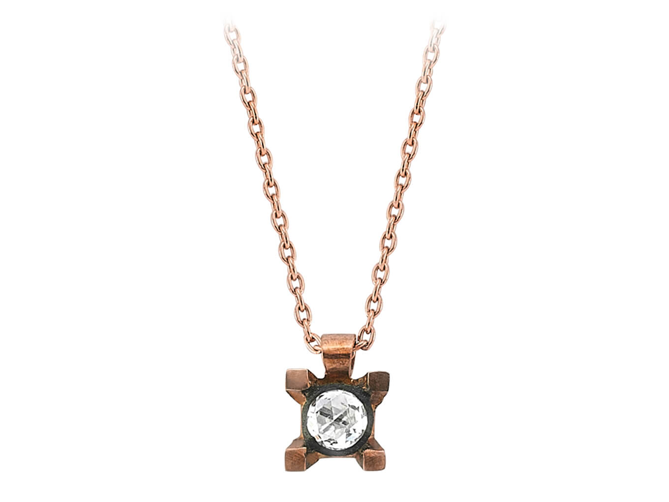 Solitaire necklace with lab-grown Diamond (0.13 ct) in Rose Gold - high-quality Jewelry by Rosy Lab Diamonds