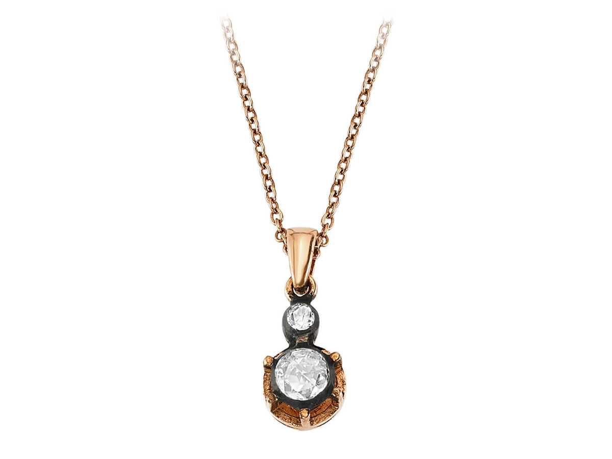 Anhänger mit Diamant & Labordiamanten in 8K Roségold | Rosy – hochwertiger Schmuck von Rosy Lab Diamonds